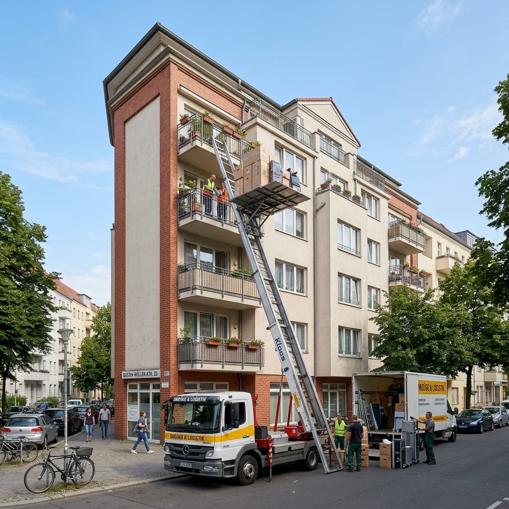 Möbelaufzug als Hintergrundmotiv